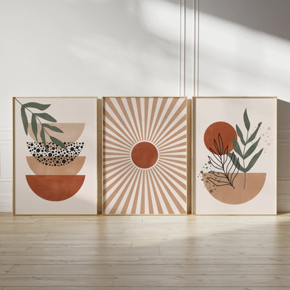 terracotta boho home wall art prints