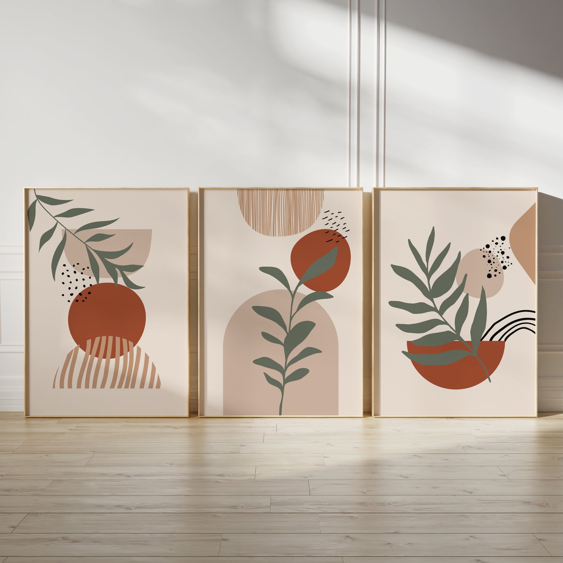 Terracotta boho wall art set
