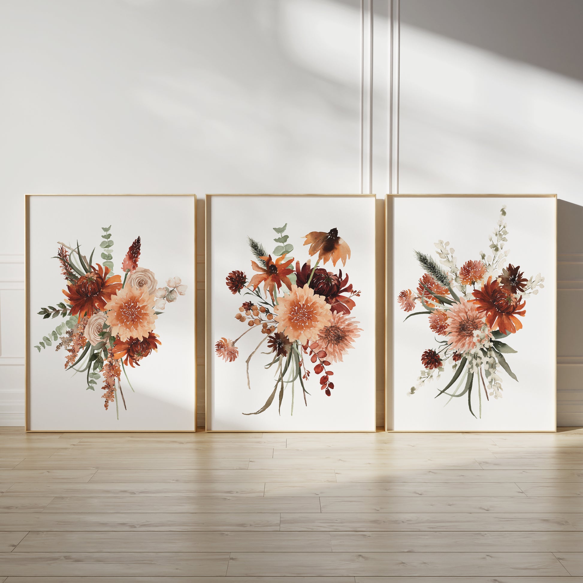 Terracotta floral wall art