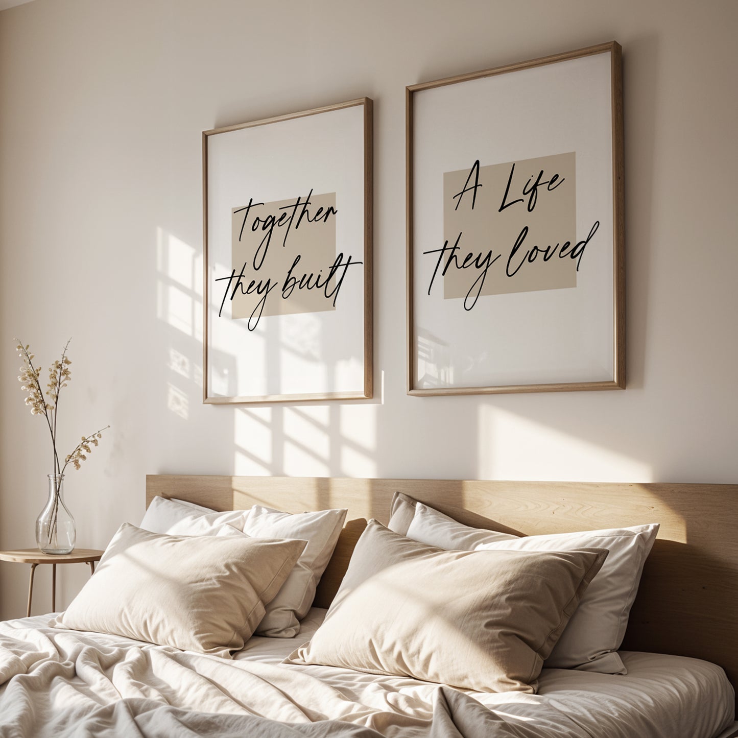 Set of 2 Quote Prints, Together They Built A Life They Loved