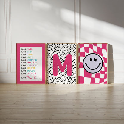 girls room prints, set of 3 trendy