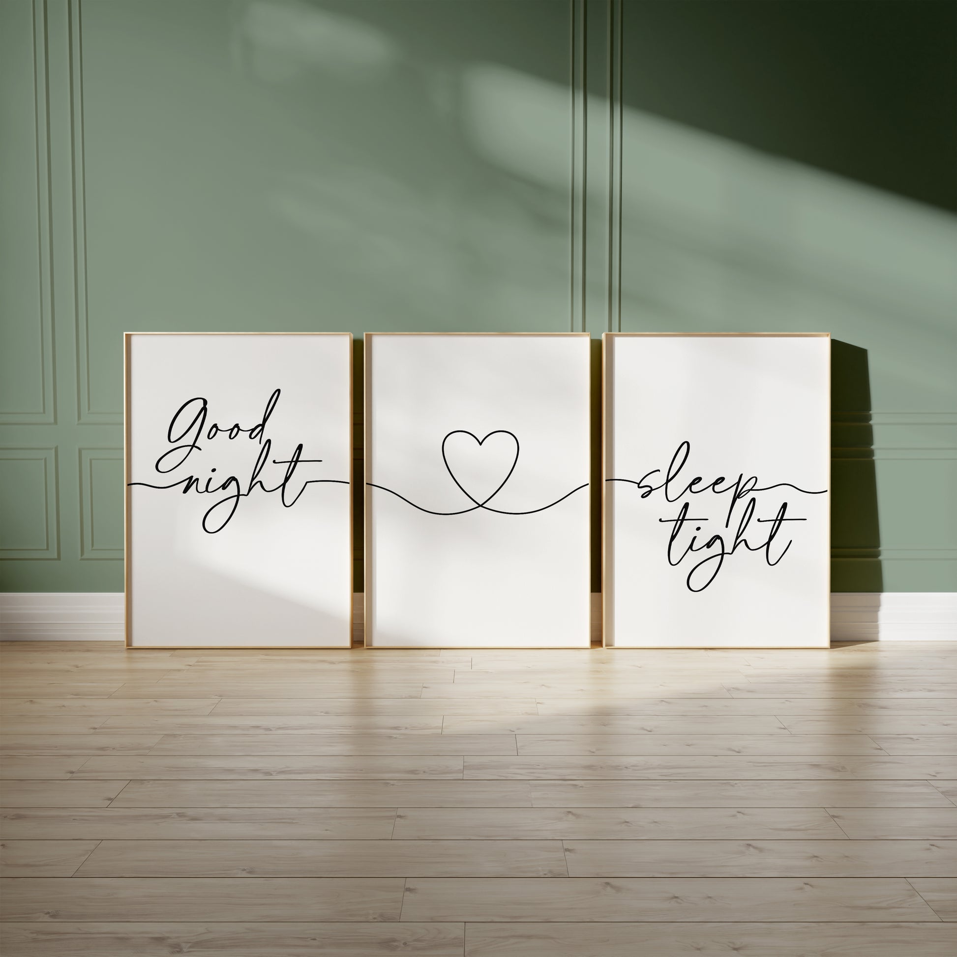 white good night sleep tight bedroom prints