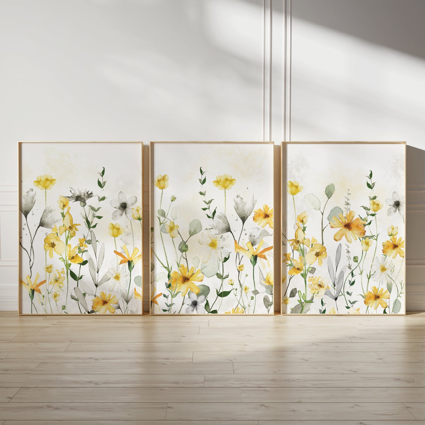 yellow wildflower wall art prints