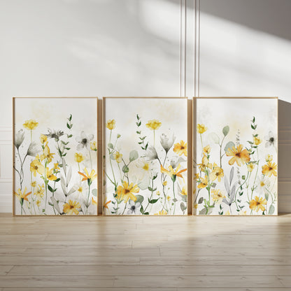 yellow wildflower wall art prints