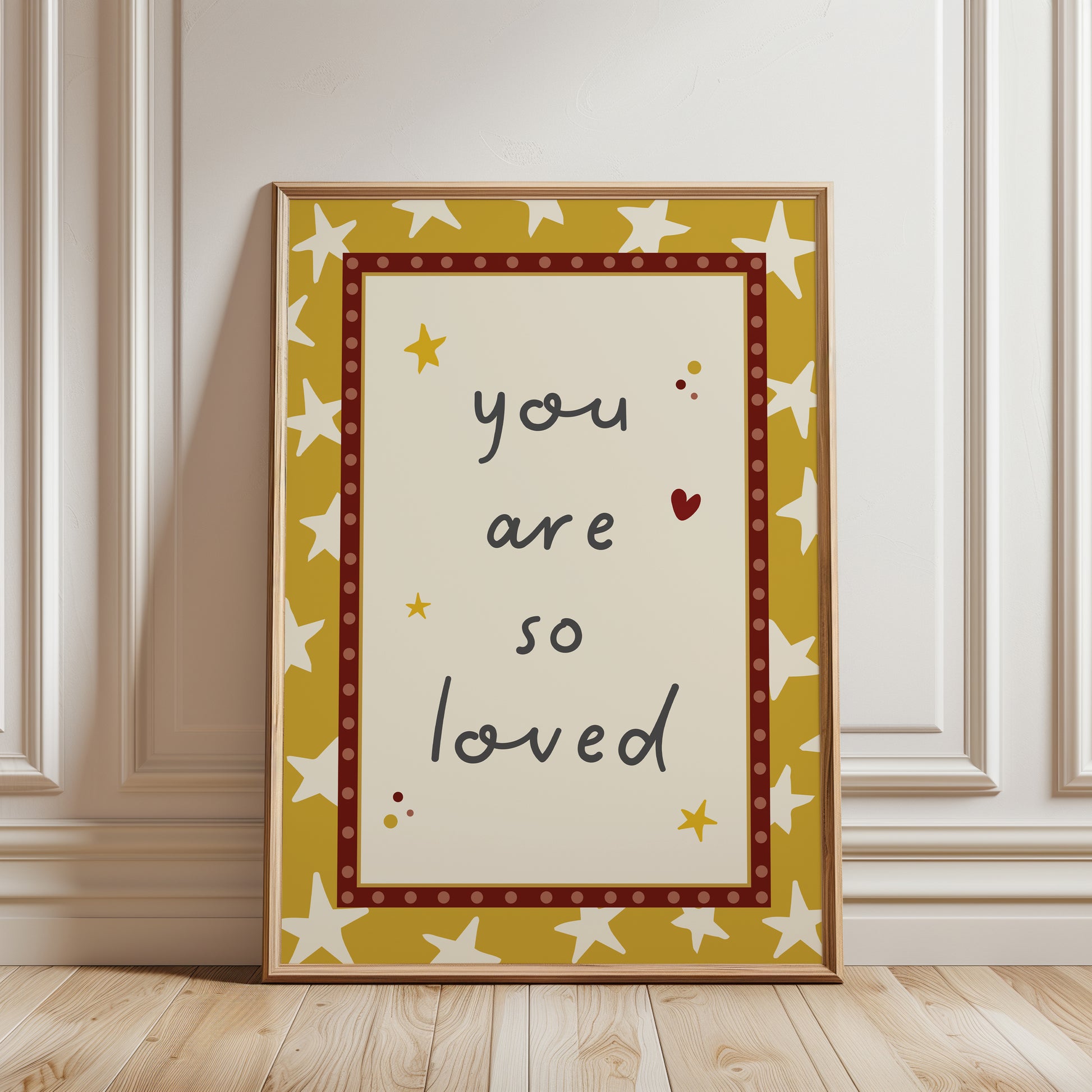 you are so loved, boys print, ochre yellow