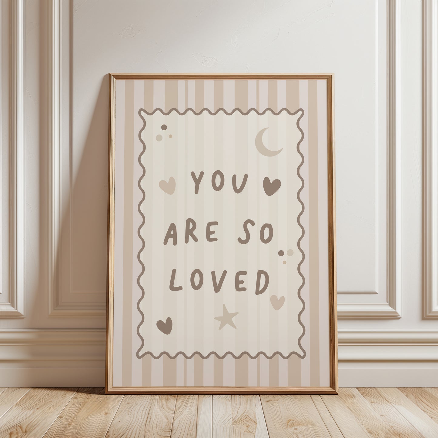 Set of 3 Girls Bedtime Quote Prints, Beige