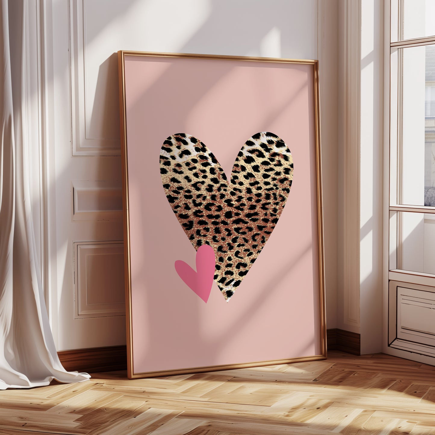 Girls Leopard Print Wall Art Set
