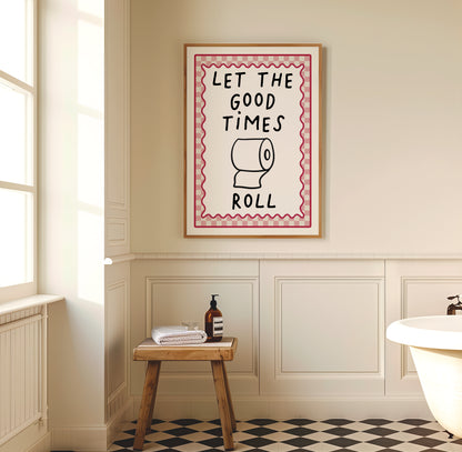 Set of 2 Pink Bathroom Art Prints