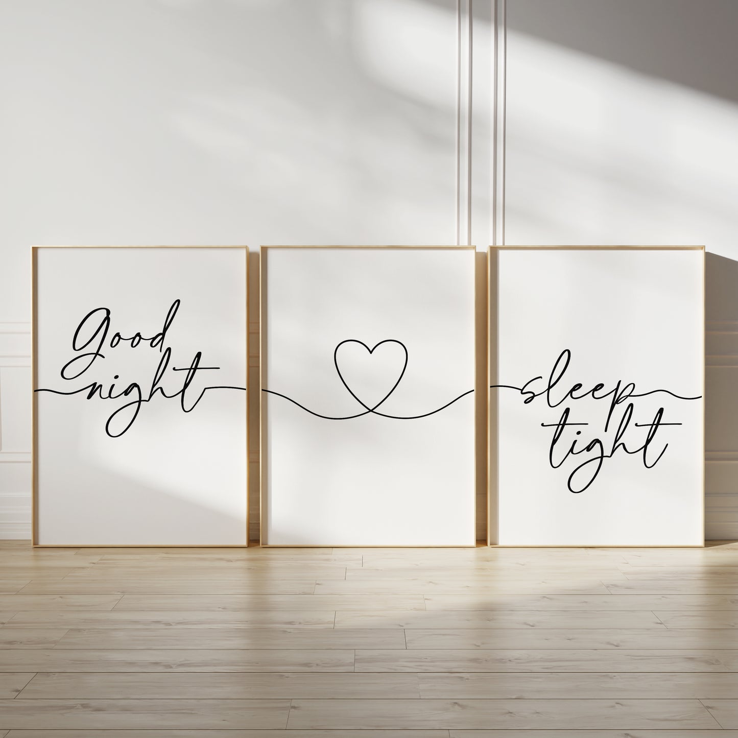 black and white good night sleep tight bedroom prints