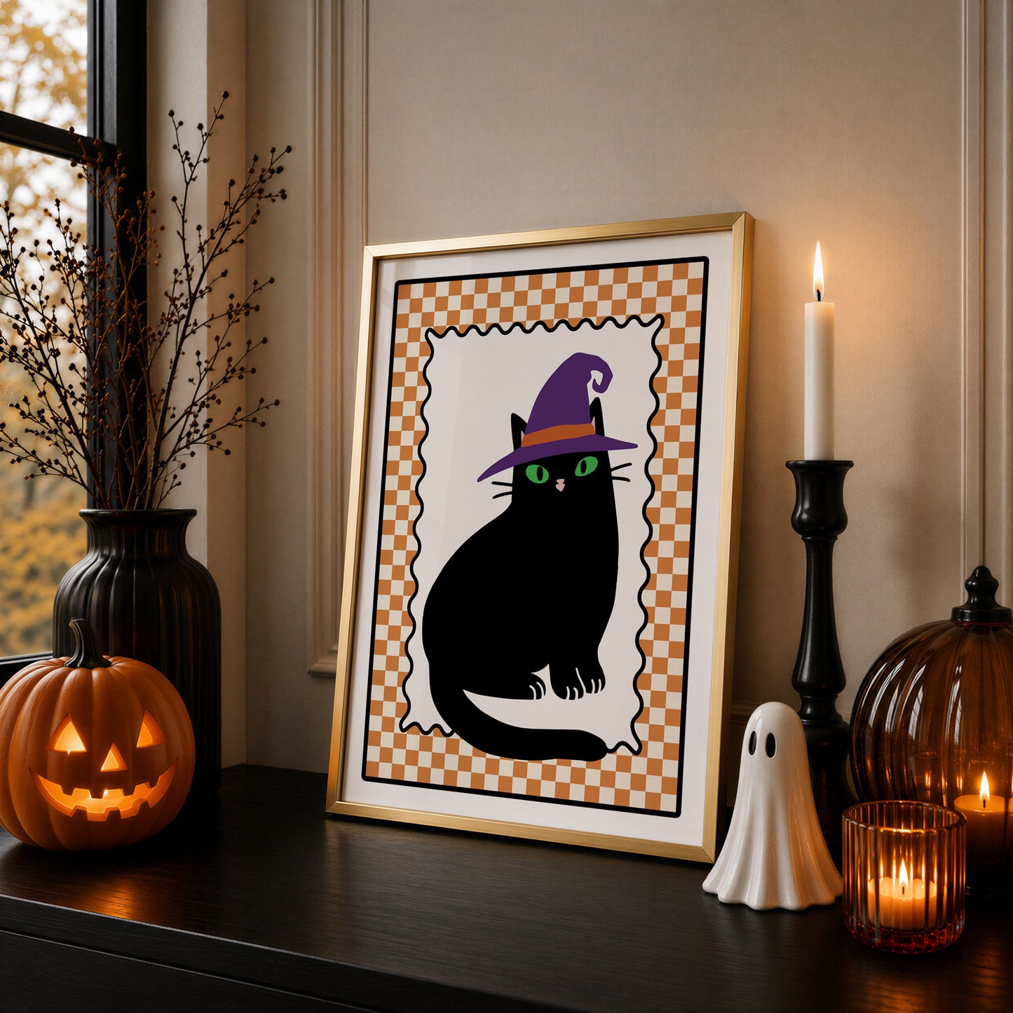 Halloween Print, Black Cat