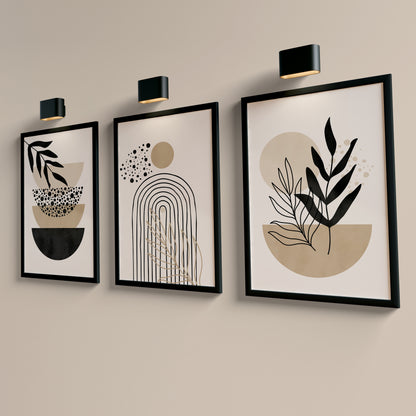 Set of 3 Neutral Boho Abstract Wall Art Prints
