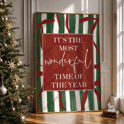 Red & Green Christmas Wall Art Print
