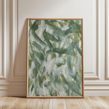 Green Abstract Wall Art, Set of 3 Prints