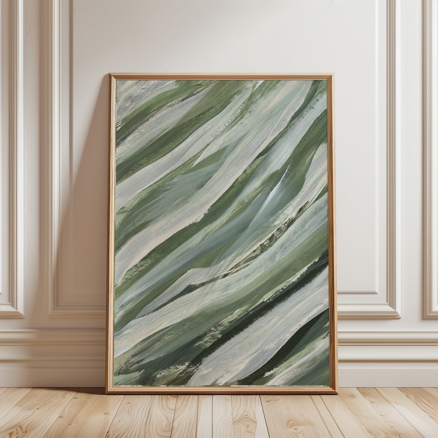 Green Abstract Wall Art, Set of 3 Prints