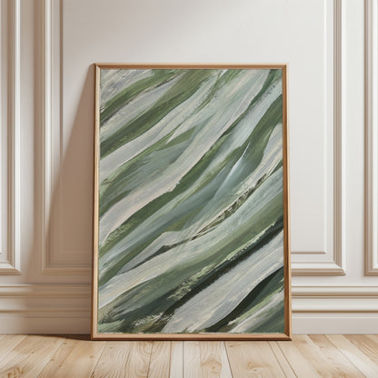 Green Abstract Wall Art, Set of 3 Prints