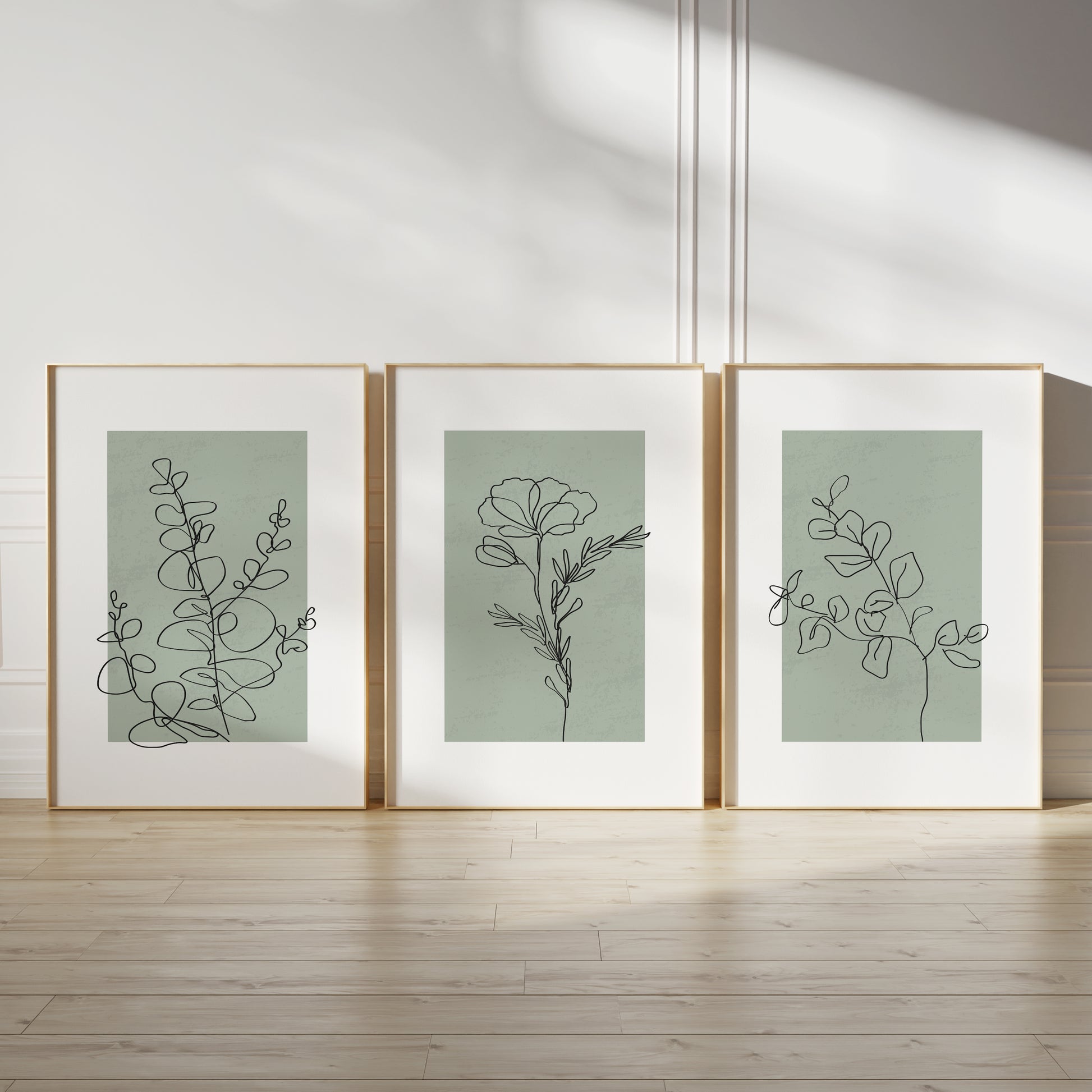 green plant line art prints