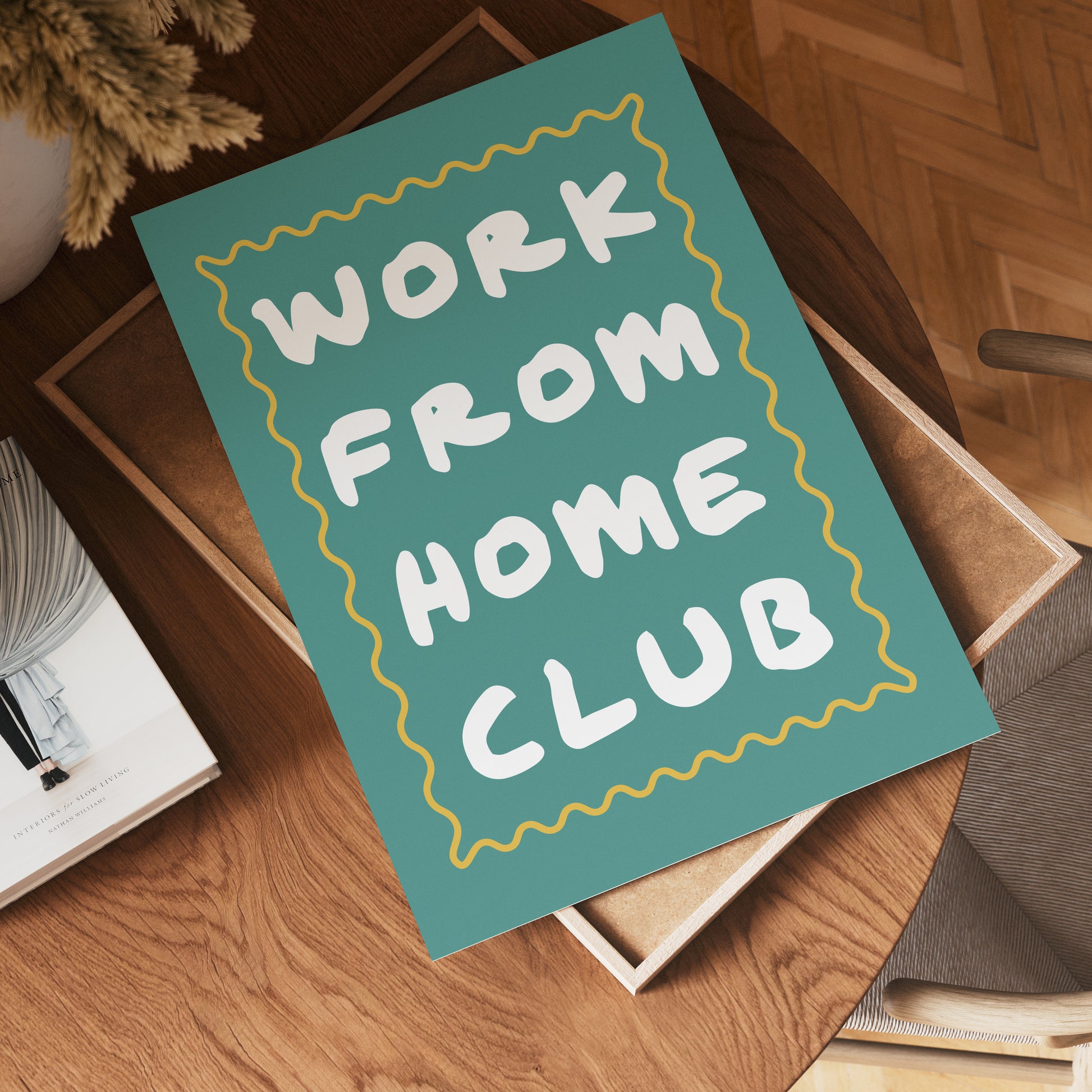home office print in teal