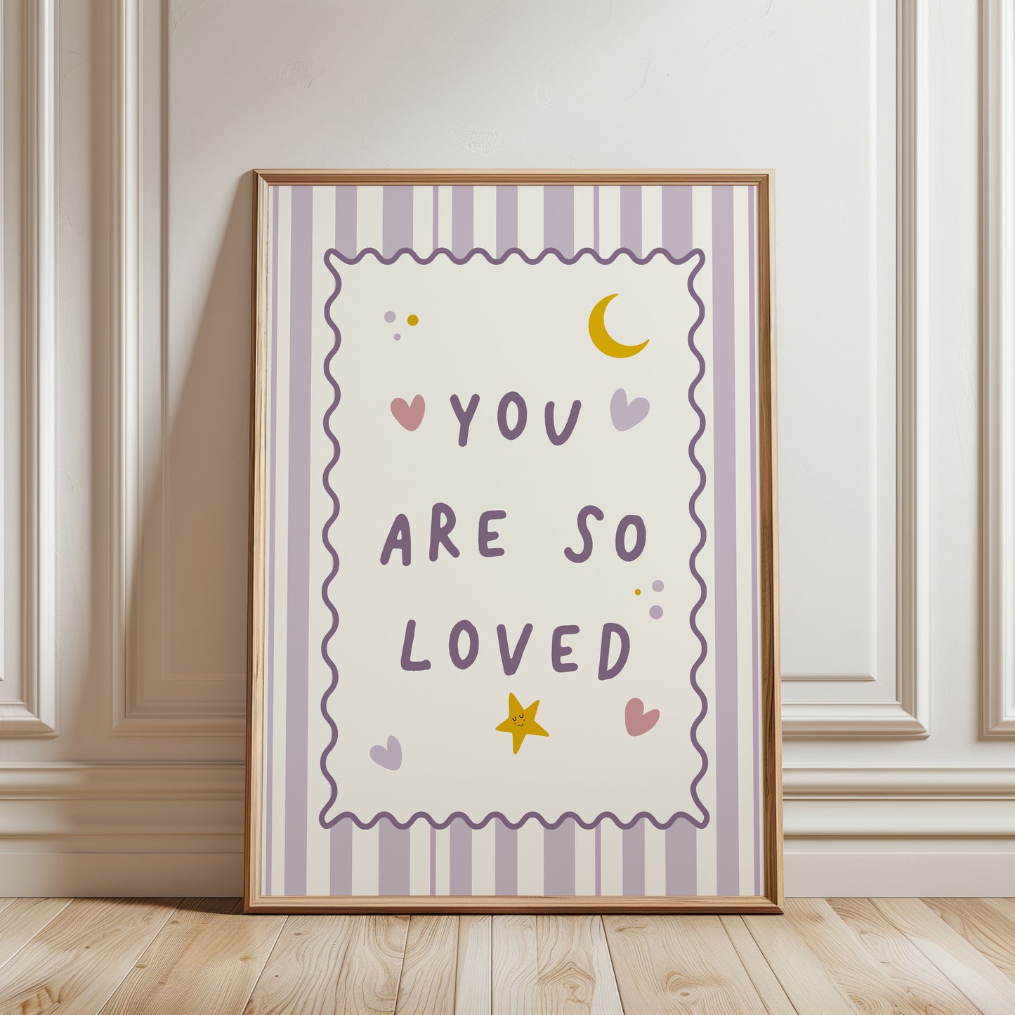 lilac girls room print with quote you are so loved