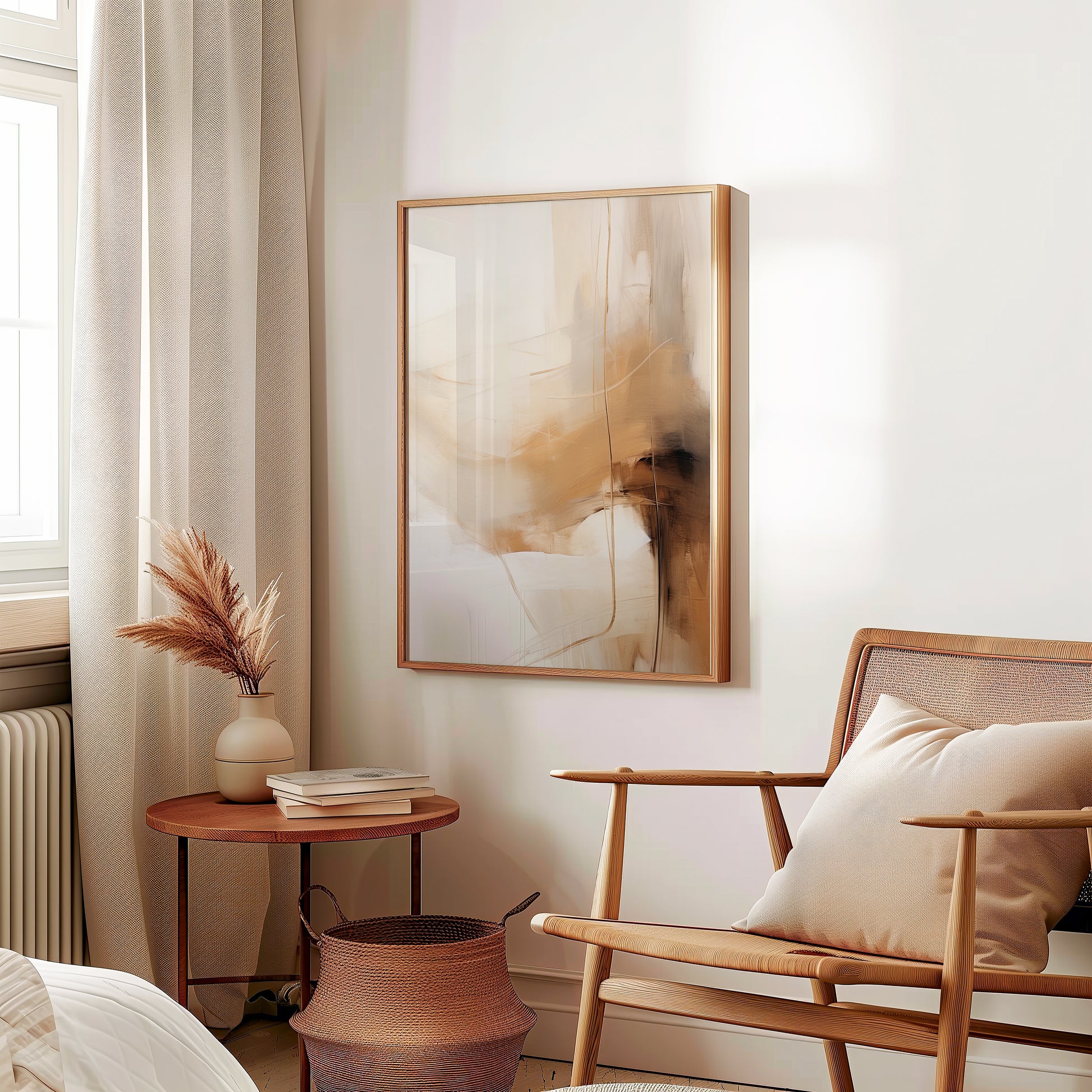 modern wall art in brown and caramel colours