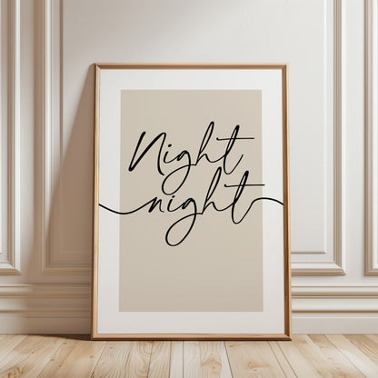 Set of 3 Bedroom Prints, Night Night, Love You, Sleep Tight