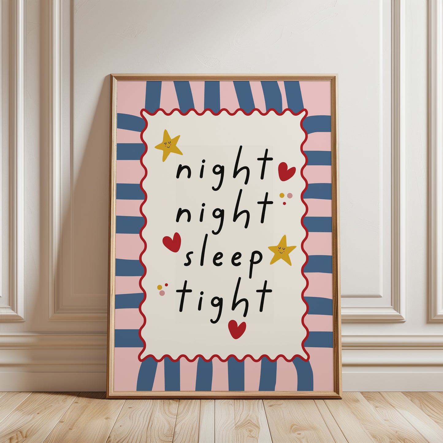 Girls prints, with quote; night night sleep tight