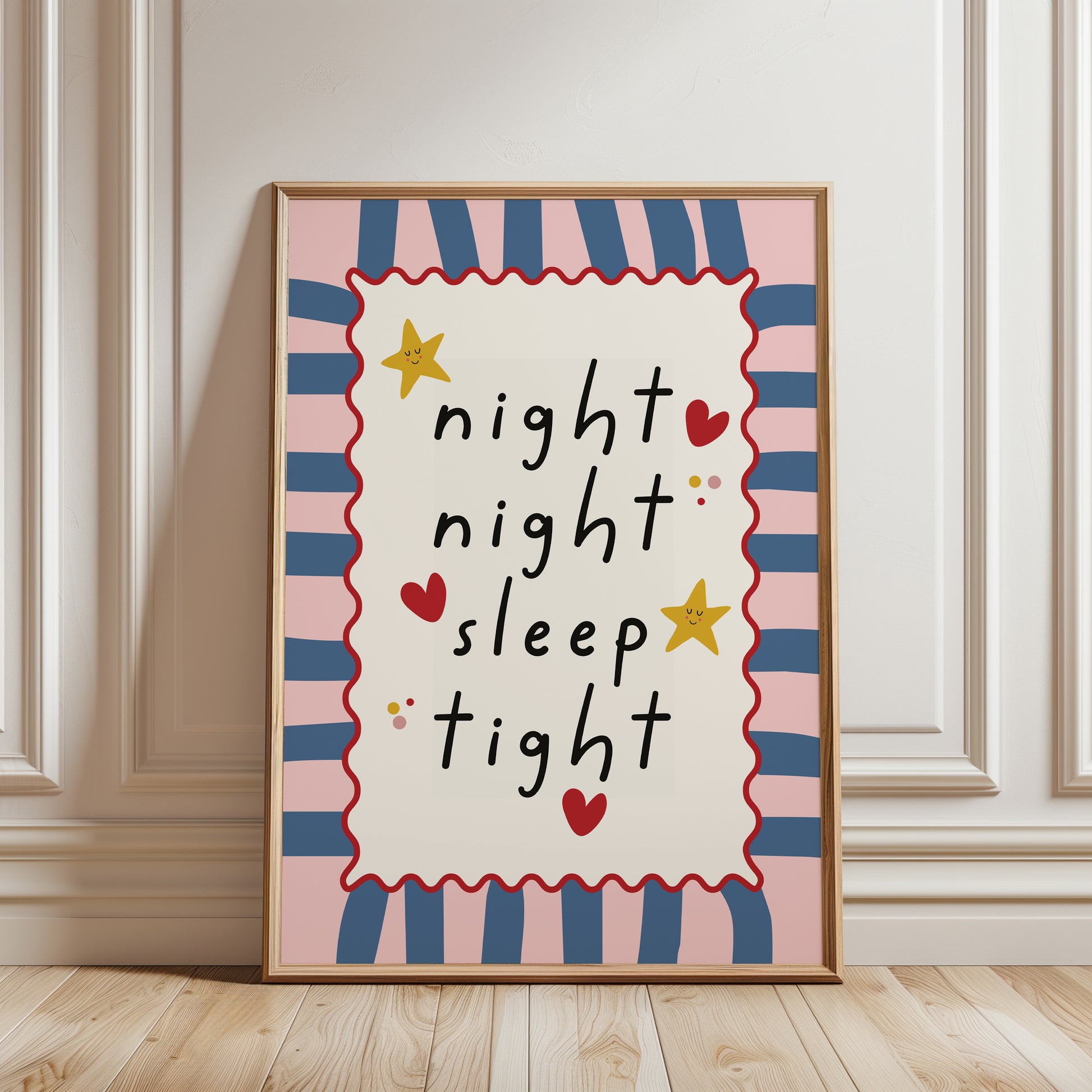 Girls prints, with quote; night night sleep tight