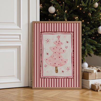 Pink Christmas Tree Print