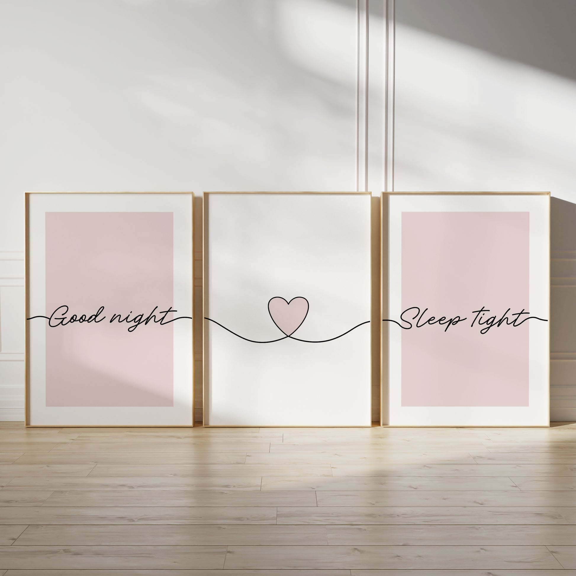 Pink bedroom prints, GOOD NIGHT SLEEP TIGHT