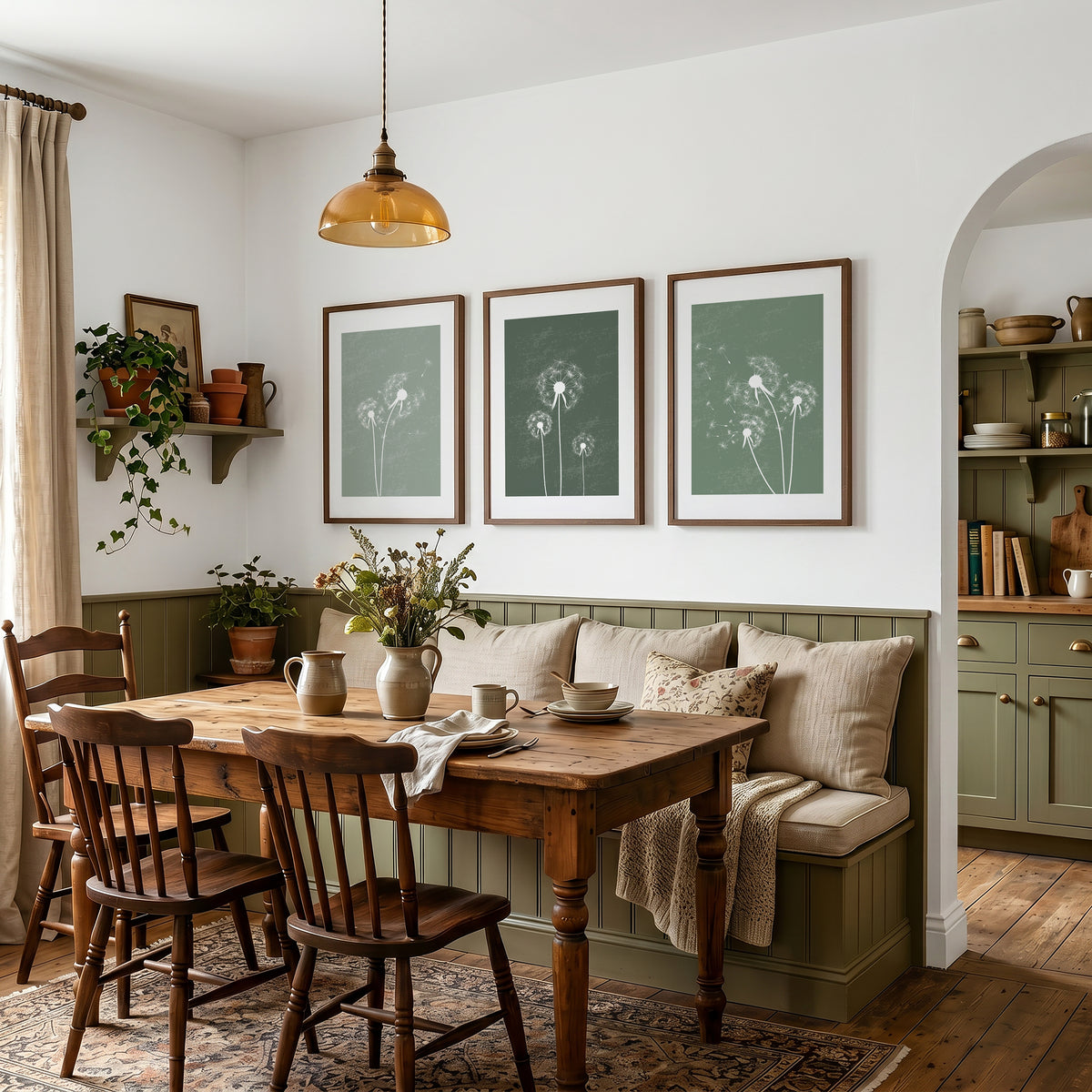 sage green wall art set