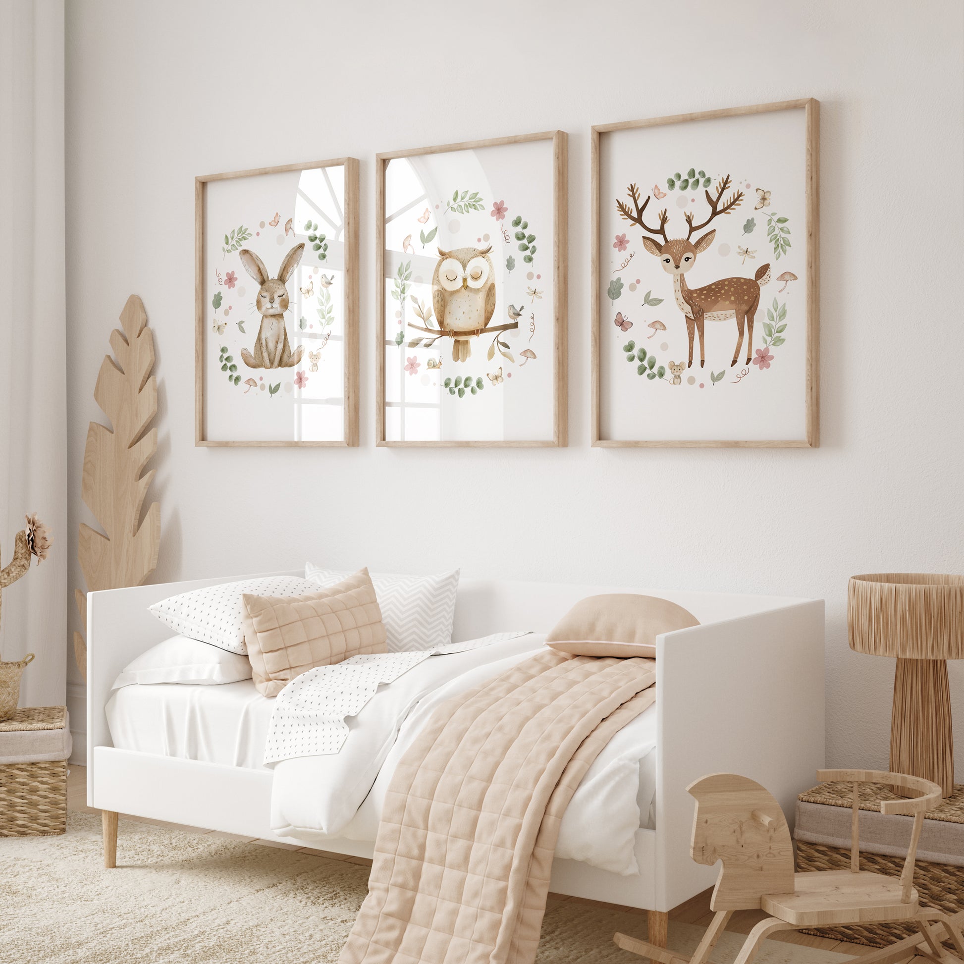 Girls room prints, woodland theme
