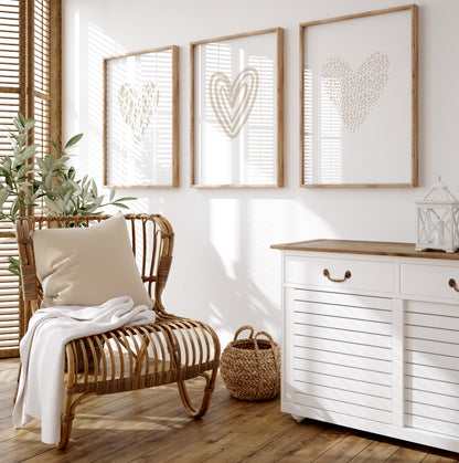 heart posters set of 3