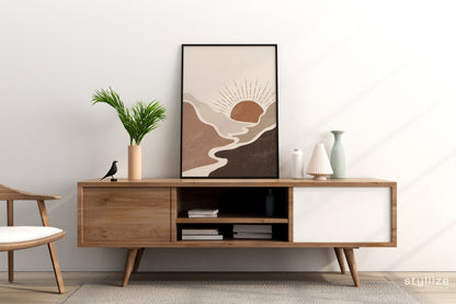 Set of 3 Brown Boho Wall Art Prints