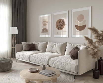 Set of 3 Neutral Boho Wall Art Prints