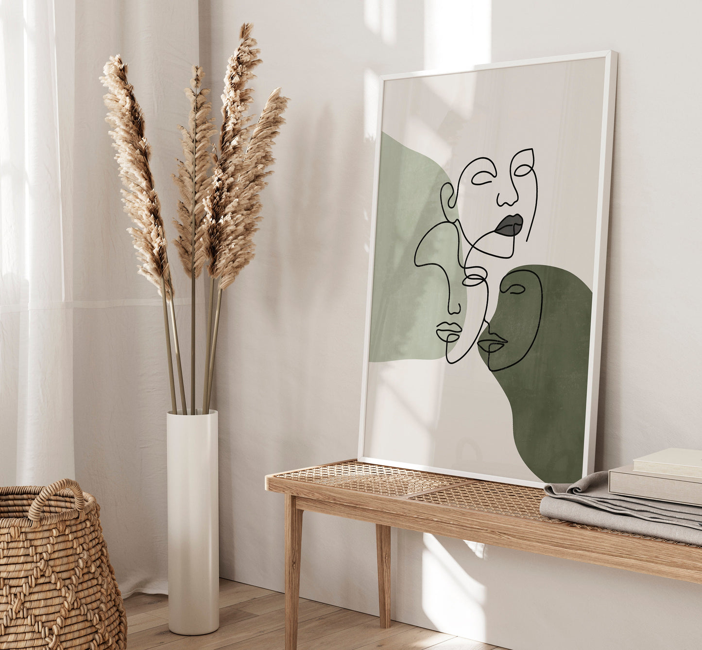 Set of 3 Green Mid Century Wall Art Prints