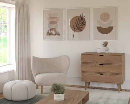 Set of 3 Neutral Boho Wall Art Prints
