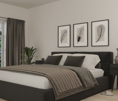 Set of 3 Neutral Feather Wall Prints