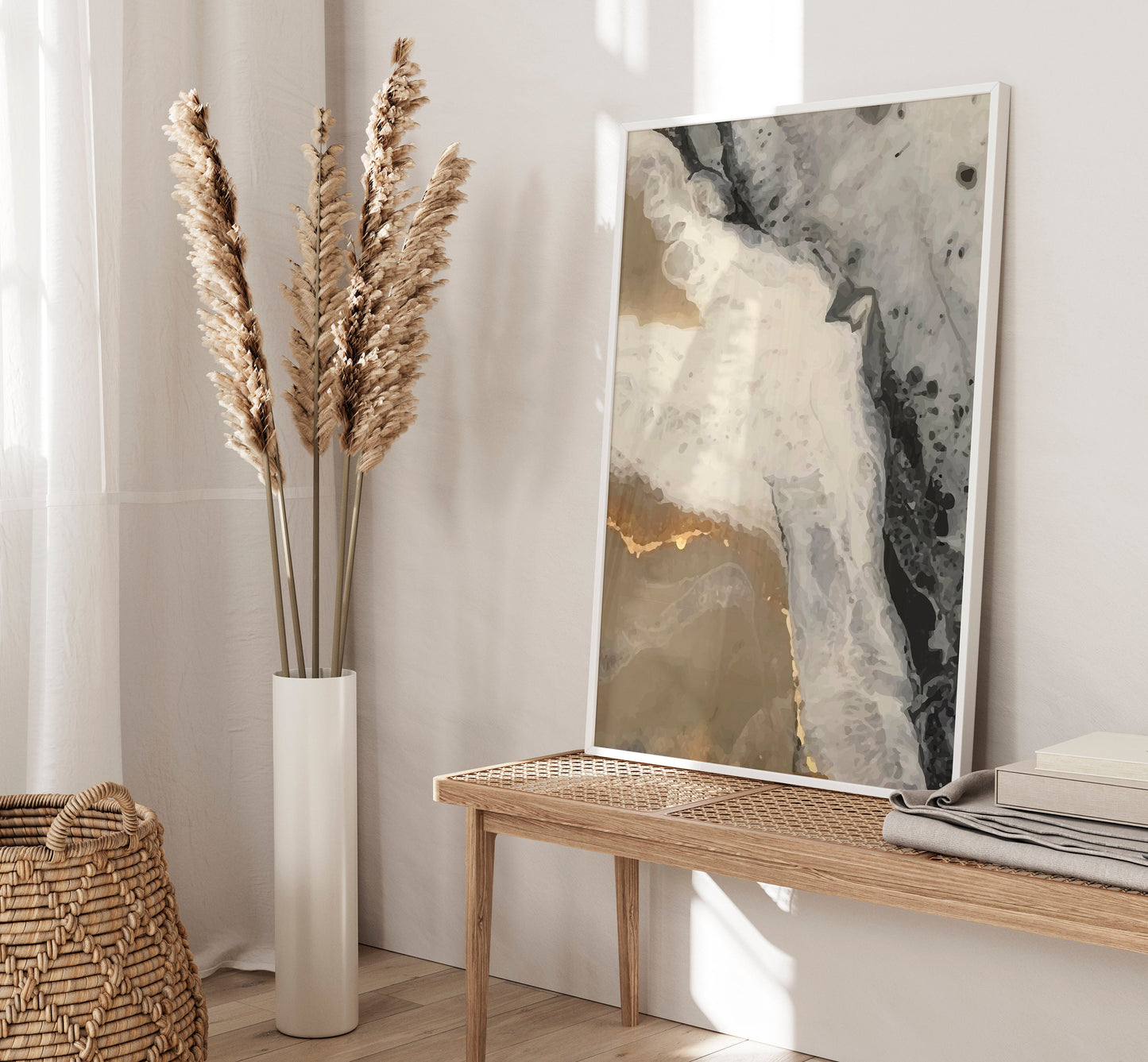 Set of 3 Bronze Abstract Wall Art Prints