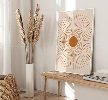 Set of 3 Blue & Orange Boho Wall Prints