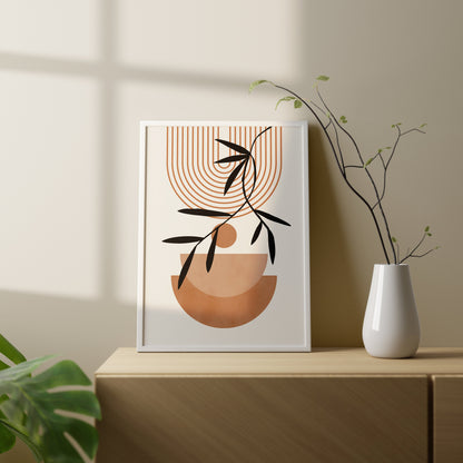 Set of 3 watercolour Orange Boho Wall Prints