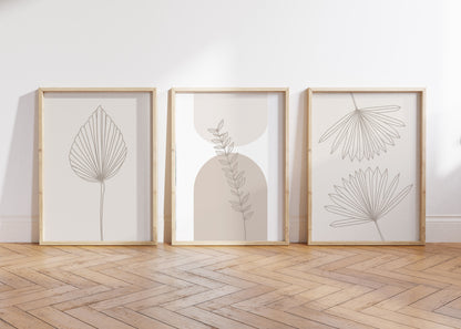 Set of 3 Neutral Wall Art Prints