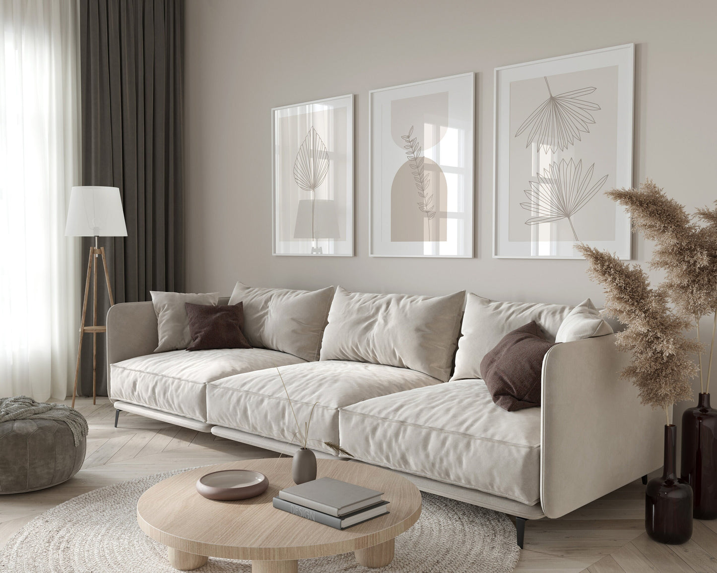 Set of 3 Neutral Wall Art Prints