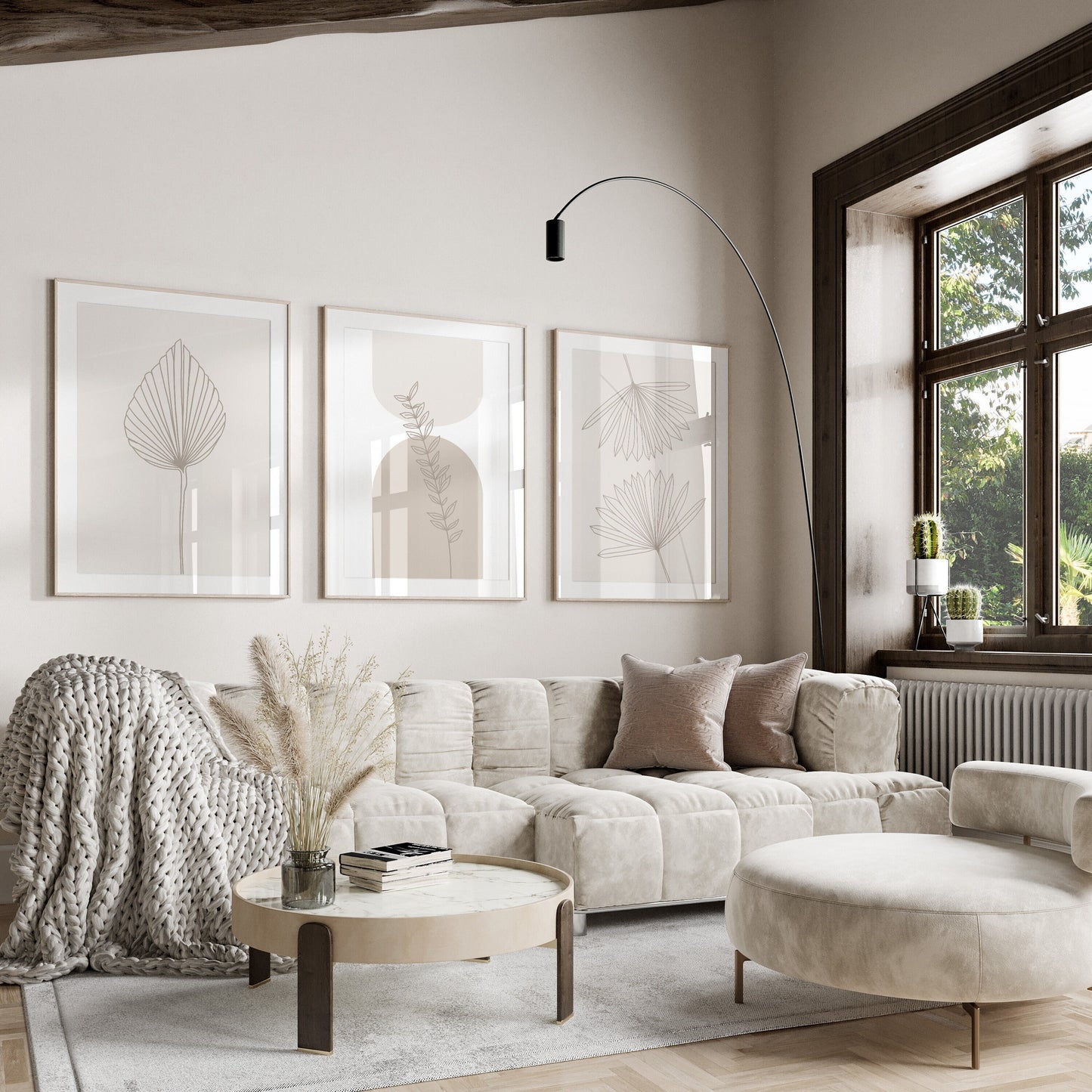 Set of 3 Neutral Wall Art Prints