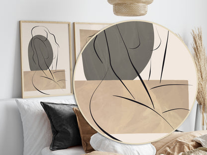 Set of 3 Taupe, Grey & Beige Wall Prints
