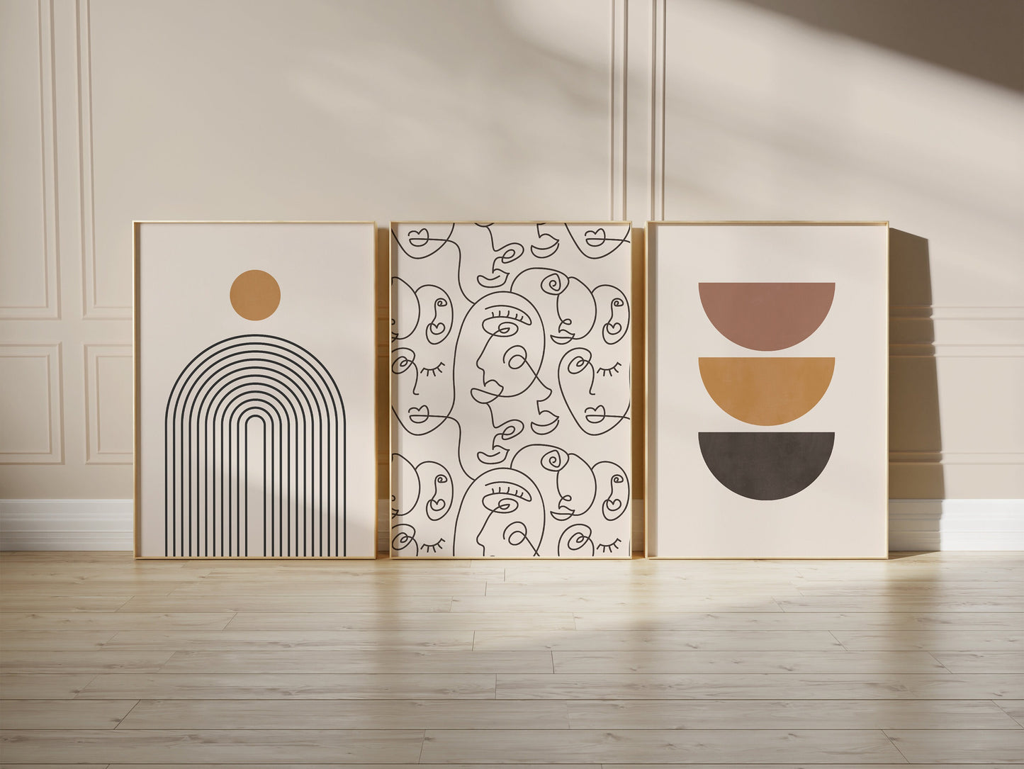 Set of 3 Abstract Boho Wall Art Prints