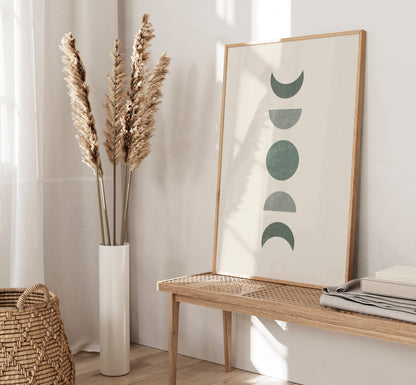 Set of 3 Sage Green & Cream Boho Wall Prints